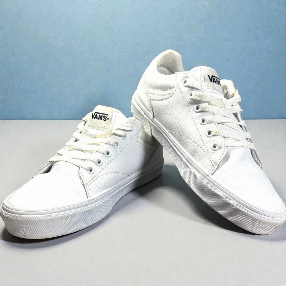 Vans Selden True White Leather Low Top Sneakers Mens 8 Womens 9.5‎ Classic Skate